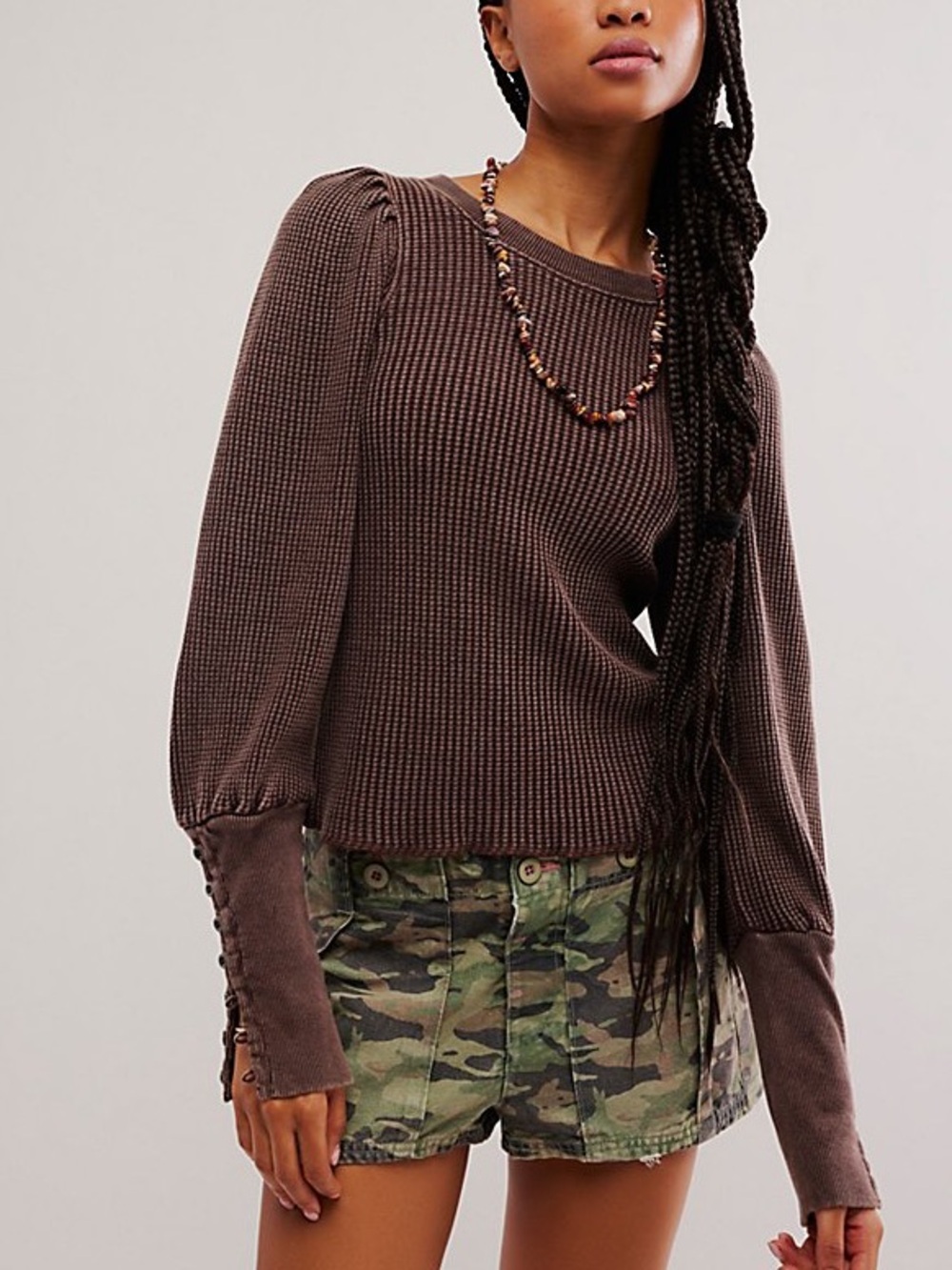 Free People Wesley Thermal Long Sleeve Top